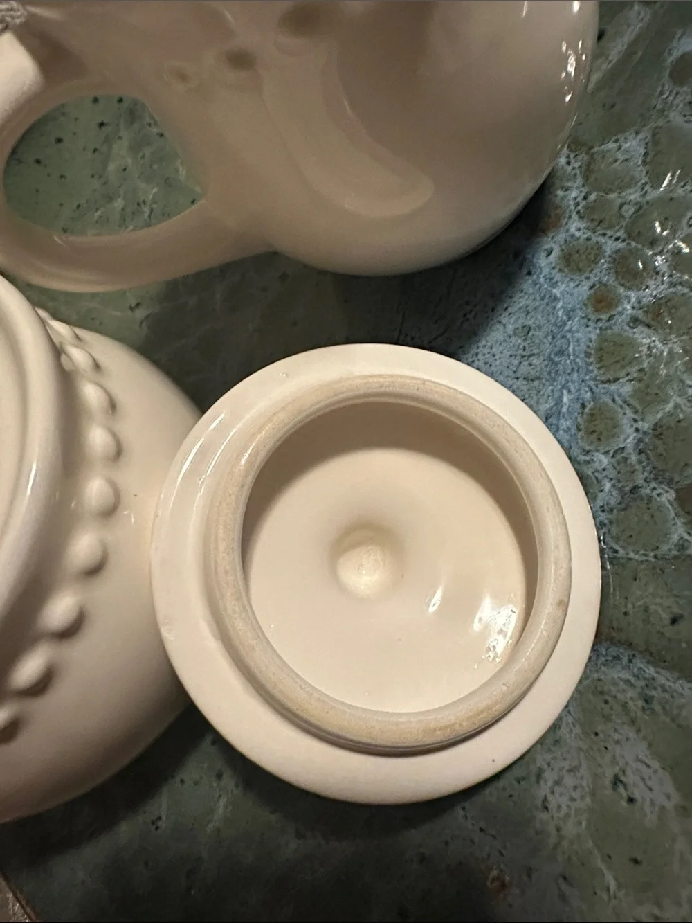Pottery Barn Emma White Sugar Bowl and Creamer Set - Home Dining